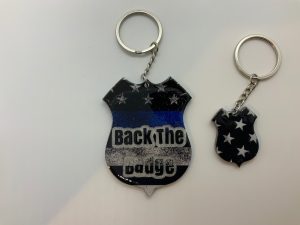 Back the Badge Police Customizable Acrylic Keychain